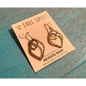 NWT Peyote Bird Free Spirit Silver & Gold Toned Drop Earrings